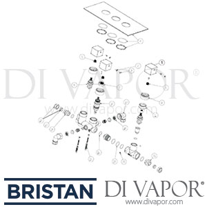 Bristan JS2 Thermostatic Recessed Shower Valve with Two Stopcocks Spare Parts - BR DV 211